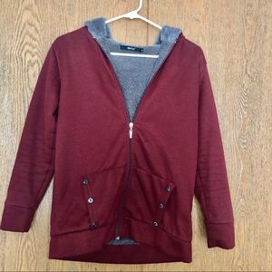 Faux fur lined hoodie